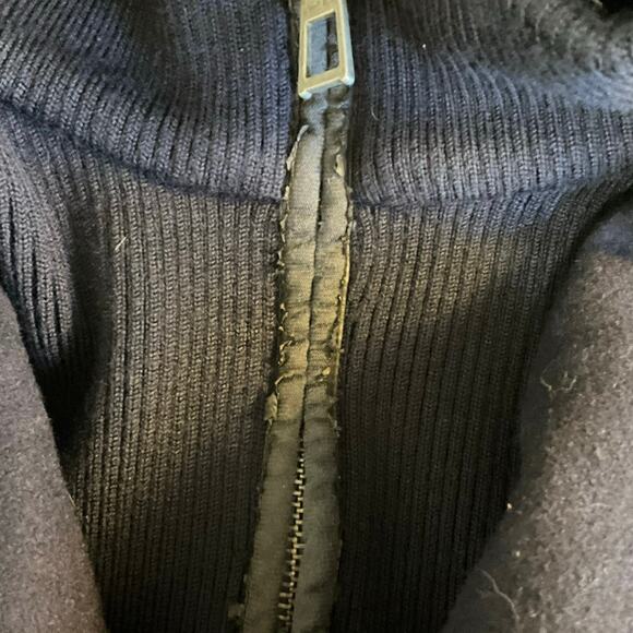 Cole Haan Navy Wool Blend Coat Men’s XL Zip Front Overcoat Lined Classic - Picture 9 of 9